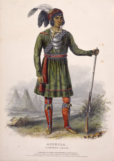 ASSEOLA, A Seminole Leader, from History of the Indian Tribes of North America by Charles Bird King