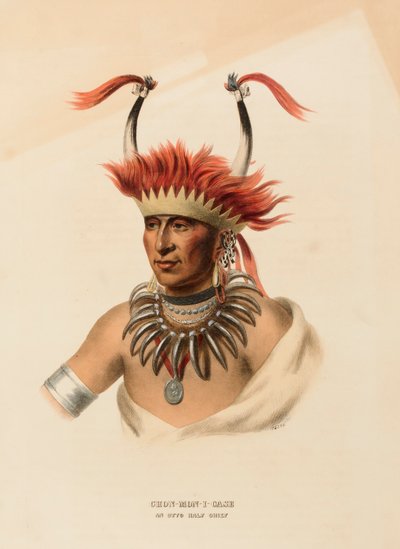 CHON-MON-I-CASE, AN OTTO HALF CHIEF, from History of the Indian Tribes of North America by Charles Bird King