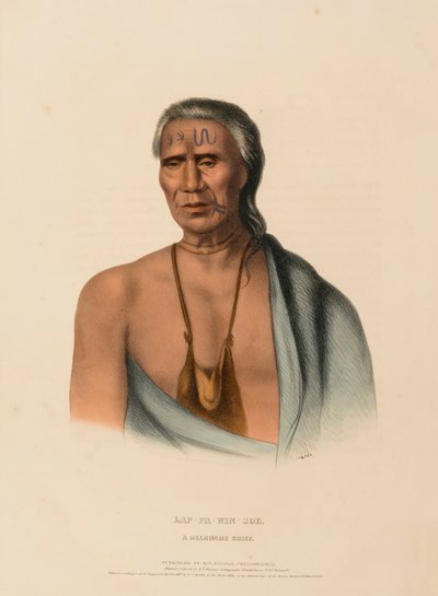 LAP-PA-WIN-SOE. A DELAWARE CHIEF., from History of the Indian Tribes of North America by Charles Bird King