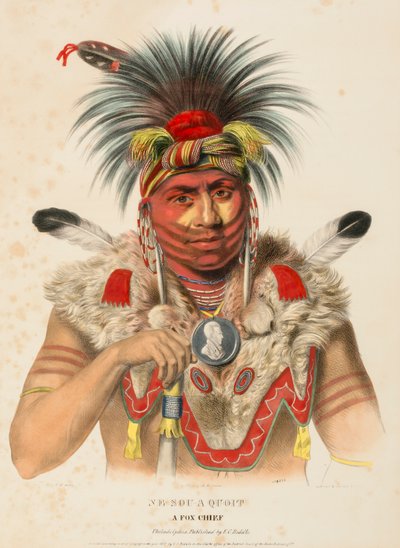 Ne-sou-a-quoit, A Fox Chief, from History of the Indian Tribes of North America by Charles Bird King