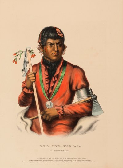TSHI-ZUN-HAU-KAU. A WINNEBAGO, from History of the Indian Tribes of North America by Charles Bird King