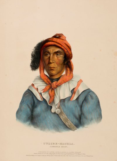 Tulcee-Mathla, a Seminole Chief, from History of the Indian Tribes of North America by Charles Bird King