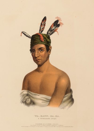 WA-KAWN-HA-KA, A WINNEBAGO CHIEF, from History of the Indian Tribes of North America by Charles Bird King