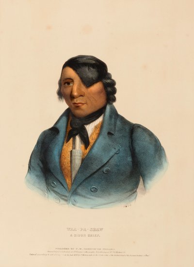 Waa-Pa-Shaw, a Sioux Chief, from History of the Indian Tribes of North America by Charles Bird King