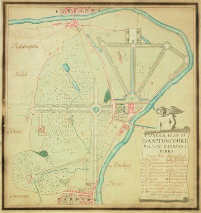 A General Plan of Hampton Court Palace Gardens and Parks by Charles Bridgeman