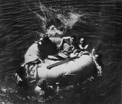 RAF Personnel Learning to Use a Dinghy, 1941 by Charles Brown