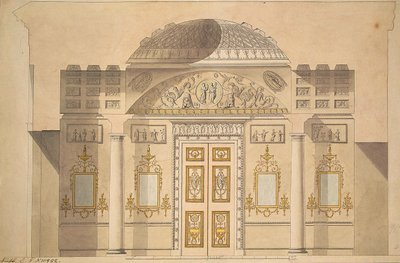 Elevation of the Mirror Wall in the Jasper Study in the Agate Pavilion at Tsarskoye Selo by Charles Cameron
