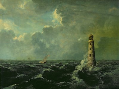 Seascape with Lighthouse by Charles Codman