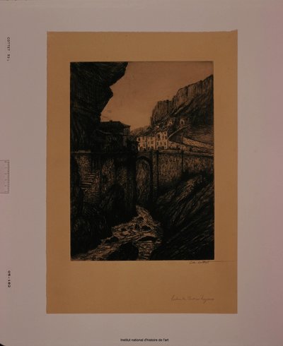 Entrance to Pont-en-Royans (proof b) by Charles Cottet