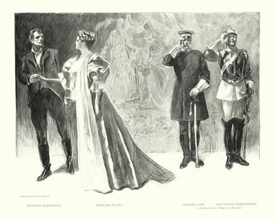 Rudolph Rassendyll, Princess Flavia, Colonel Sapt, Lieutenant Bernenstein by Charles Dana Gibson