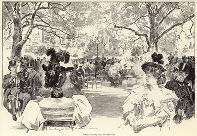 Sunday Morning, Near Stanhope Gate, Hyde Park by Charles Dana Gibson