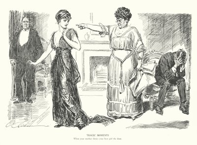 Tragic Moments, When Your Mother Shows Your Best Girl the Door by Charles Dana Gibson