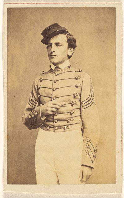 Unidentified Civil War Soldier Wearing a Cap, in Quasi-Napoleonic Stance by Charles DeForest Fredricks
