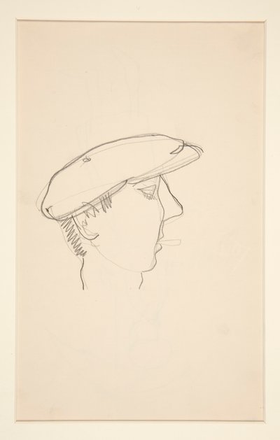 Head of Man Smoking (recto); Woman with Umbrella (verso) by Charles Demuth