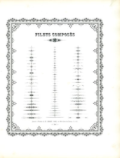 Collection of Decorative Dividing Lines and Ornamental Borders by Charles Derriey