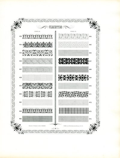 Collection of Ornamental Decorative Strips by Charles Derriey