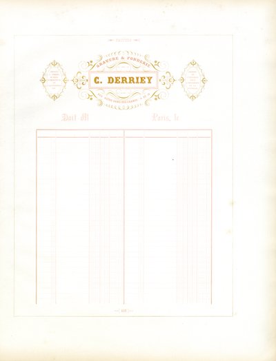 Golden Letterhead of Maison C. Derriey by Charles Derriey
