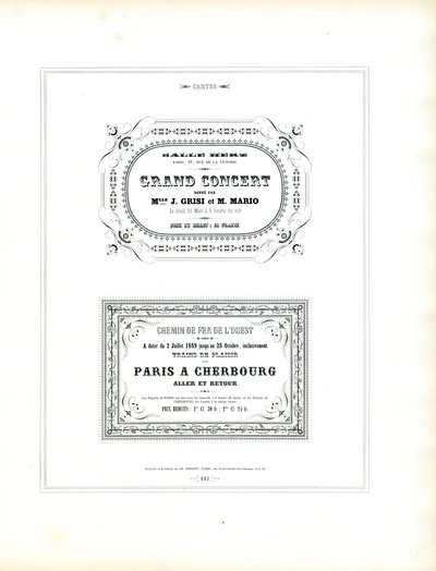 Specimen Designs for Event and Railway Printed Matter by Charles Derriey