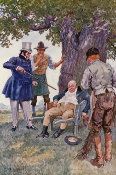 Illustration for The Pickwick Papers by Charles Dickens by Charles Edmund (after) Brock
