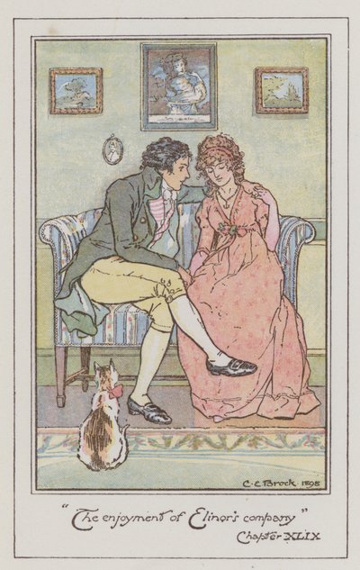 Illustration for Sense and Sensibility by Jane Austen by Charles Edmund Brock