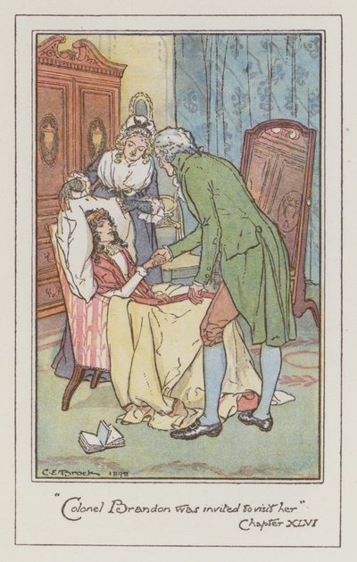Illustration for Sense and Sensibility by Jane Austen by Charles Edmund Brock