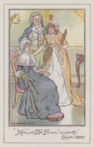 Illustration for Sense and Sensibility by Jane Austen by Charles Edmund Brock