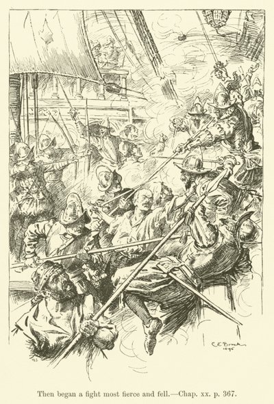 Illustration for Westward Ho! by Charles Kingsley by Charles Edmund Brock
