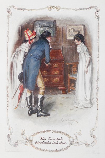 This formidable introduction took place, Georgina Darcy and her brother, Fitzwilliam Darcy, with Elizabeth Bennet, illustration to 