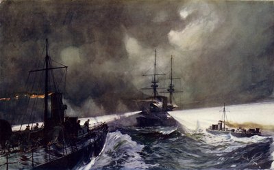 Torpedo Boats in Action at the Naval Manoeuvres by Charles Edward Dixon