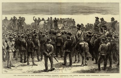 The Negotiations in the Transvaal, General Joubert Addressing the Boers Before Their Dispersal Homewards by Charles Edwin Fripp
