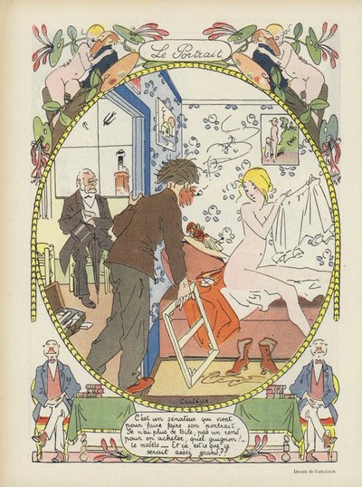 The Portrait (Illustration for Le Rire) by Charles Emile Egli