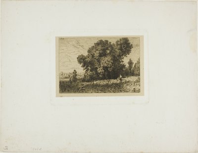 Isle of Aligre Landscape, with Two Women by Charles Emile Jacque