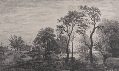 Landscape, after a sketch by Eglon van der Neer, 1862 by Charles Emile Jacque