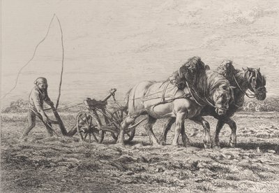 Plowing by Charles Emile Jacque