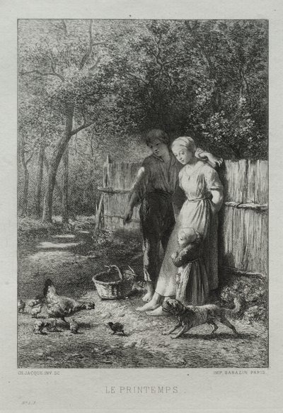 Springtime by Charles Emile Jacque