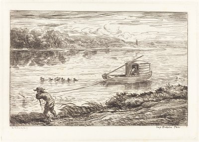 Cabin Boy Pulling the Rope by Charles Francois Daubigny