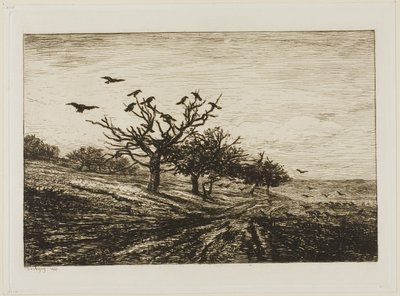 Crows in a Tree by Charles Francois Daubigny