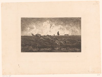 Landscape with Shepherd and Sheep during a Rain Shower (L