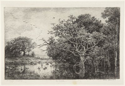 The Stork Marsh by Charles Francois Daubigny