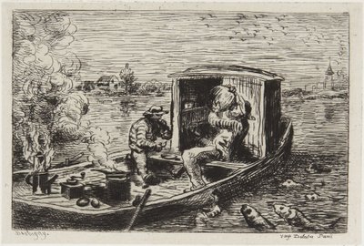Swallowing a Meal by Charles Francois Daubigny