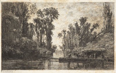 The Bezons Ferry by Charles Francois Daubigny