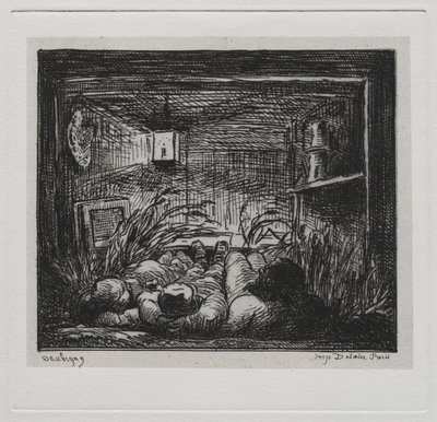 The Boat Trip: Bedding Down Aboard the "Botin" (Night on the Boat) by Charles Francois Daubigny