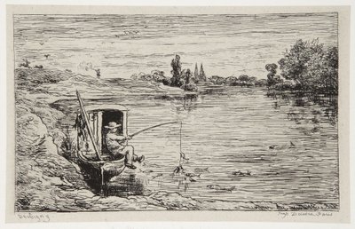 The Cabin Boy Fishing by Charles Francois Daubigny