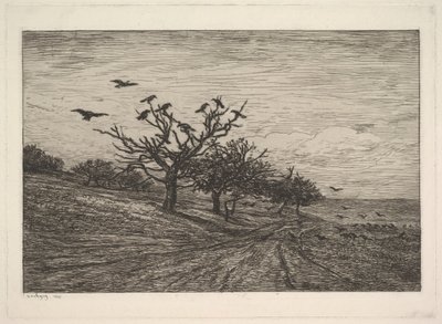 Tree Filled with Crows by Charles Francois Daubigny