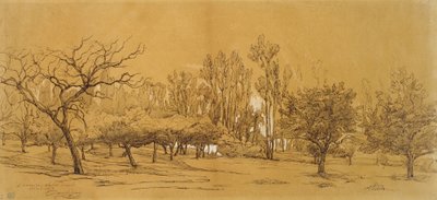 View of an Orchard at Saint-Denis by Charles Francois Daubigny