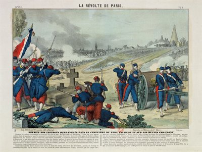 Defeat of the Rebels Entrenched in the Cemetery of Pere Lachaise and on Chaumont Hill, 1871 by Charles Francois Pinot