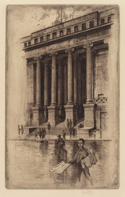Porch, Old Custom House, Wall Street by Charles Frederick William Mielatz