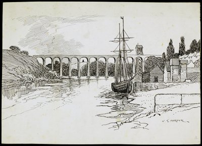 Calstock Viaduct, Cornwall, c. 1907-1943 by Charles George Harper