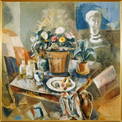 Still Life with Flowerpot by Charles Georges Dufresne