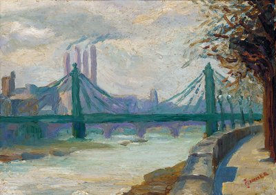 Battersea Power Station from Chelsea Embankment by Charles Ginner